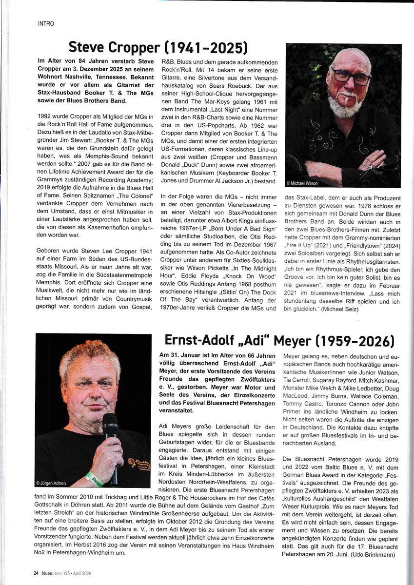 bluesnews Heft 125, Nachruf auf Adi Meyer