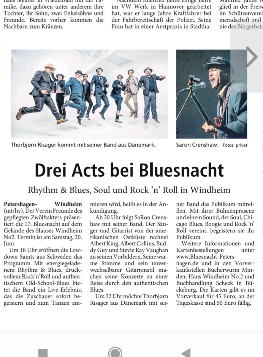 Mindener Tageblatt, Drei Acts bei Bluesnacht